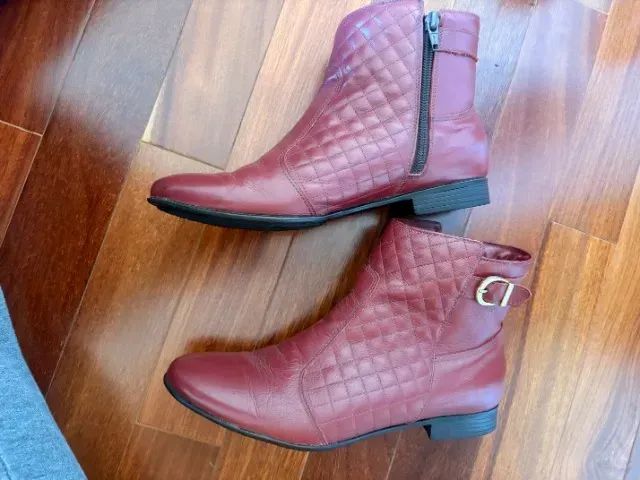 Bota de Couro Vermelha - Foto 3