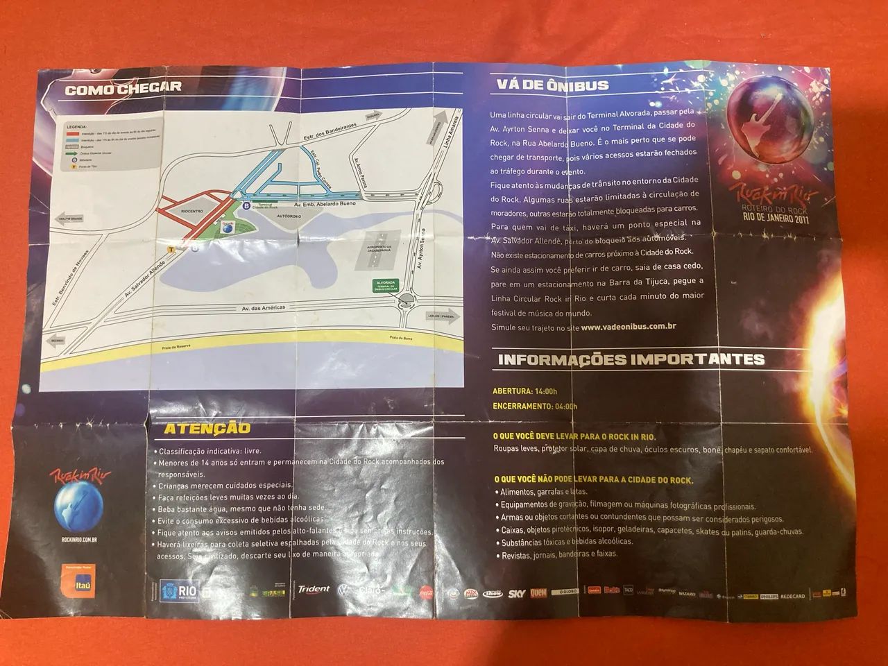 Folder Oficial Rock in Rio 2011 - Mapa Cidade do Rock + Programação de Shows - Foto 4