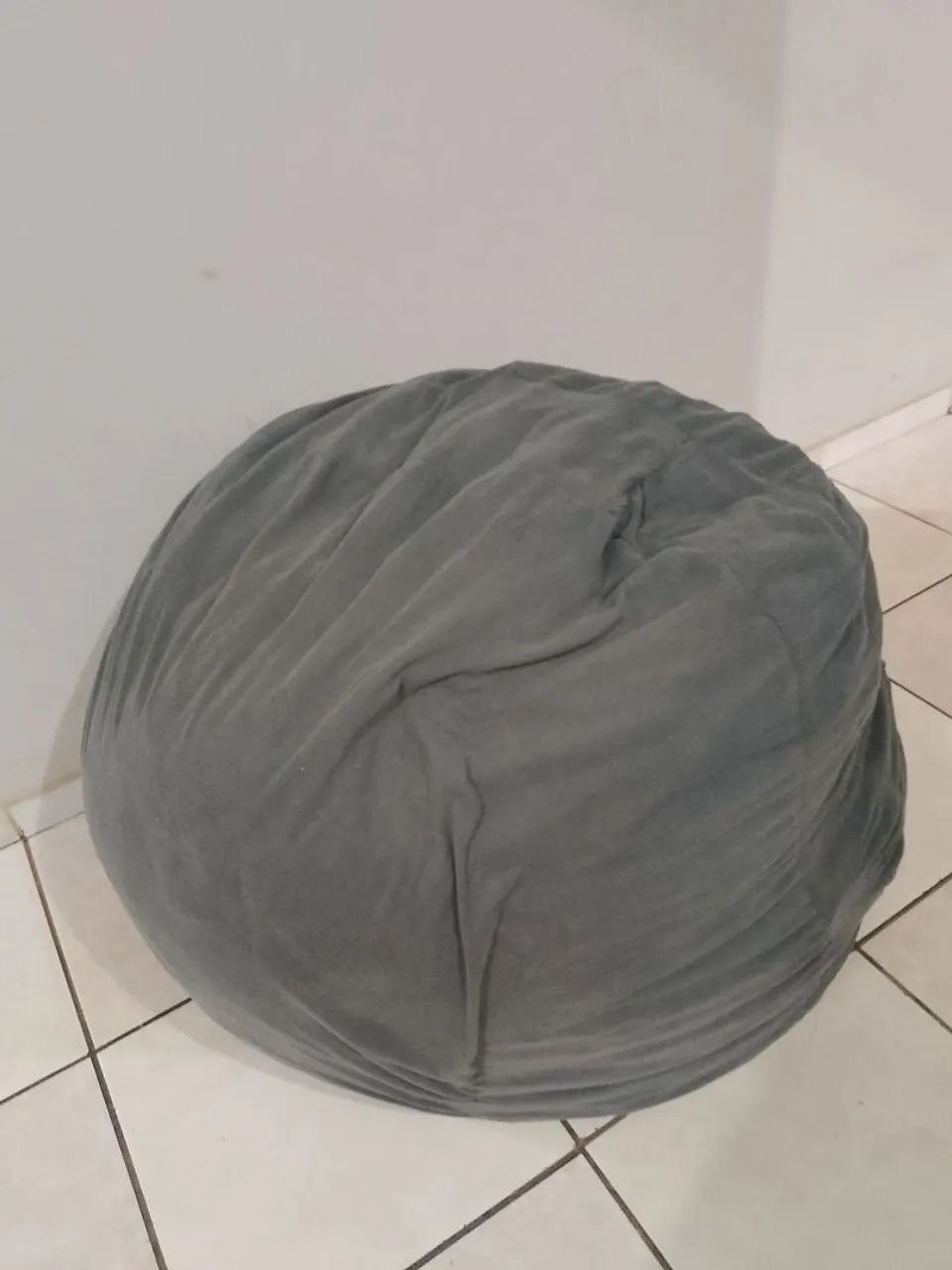 Puff Bean bag cinza grande 