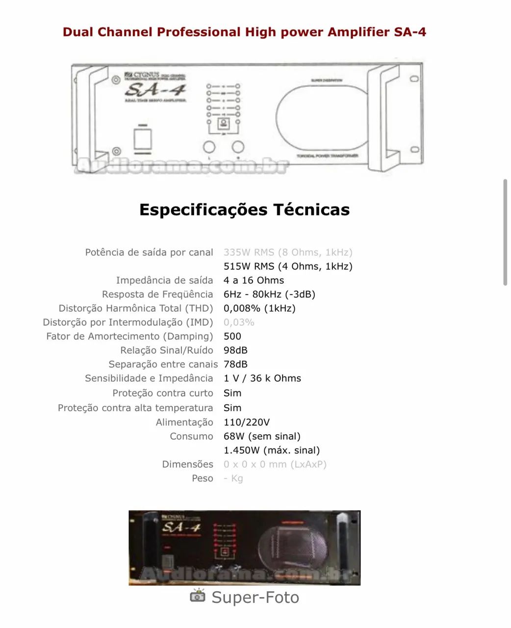 Amplificador Cygnus Sa4 - Foto 5