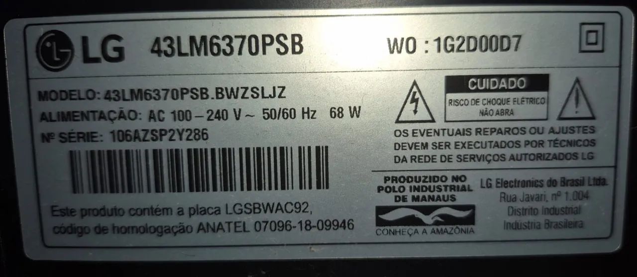 Vendo Tv 1 mês .com tela quebrada 