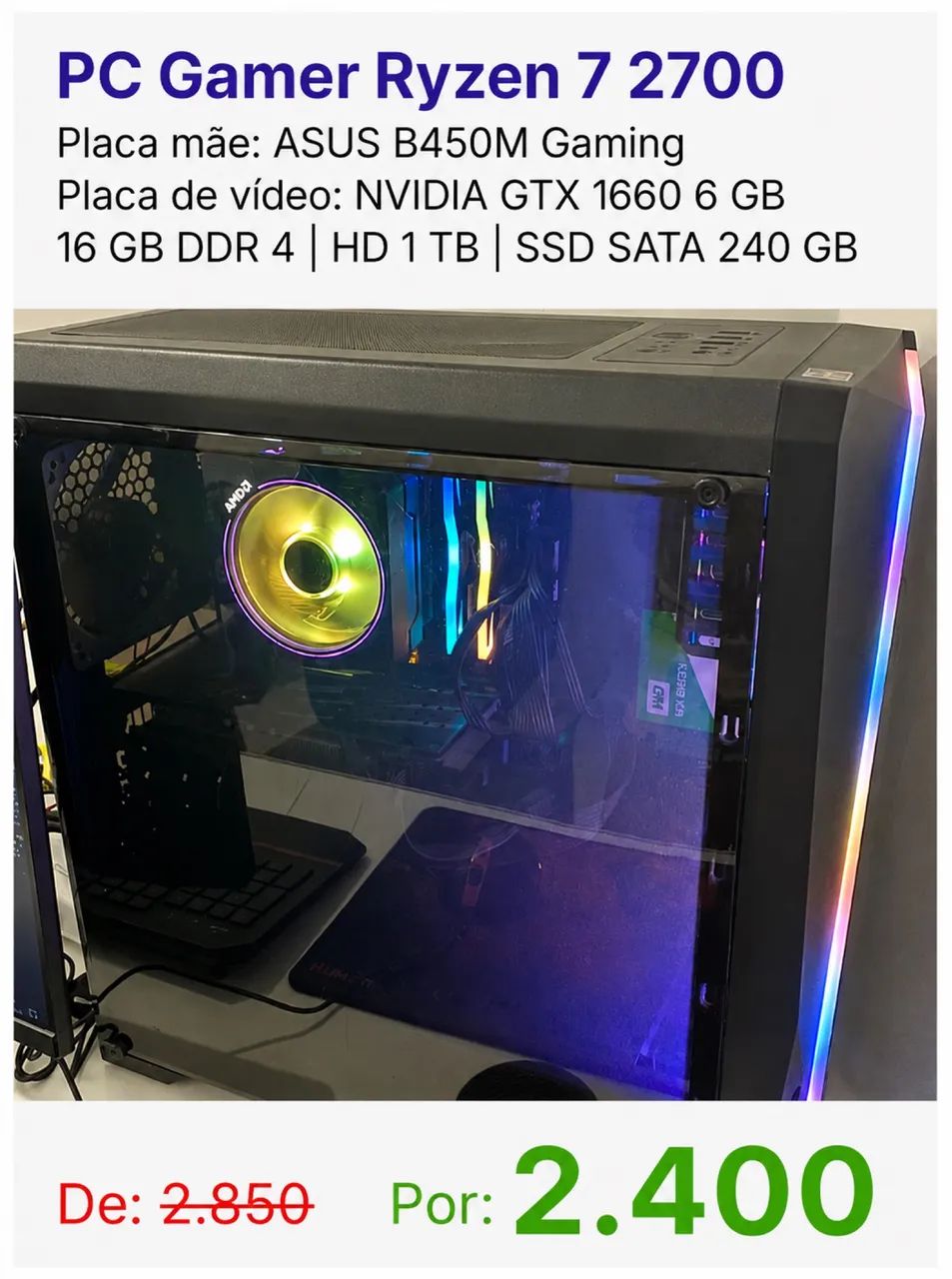 PC Gamer Ryzen 7 | GTX 1660