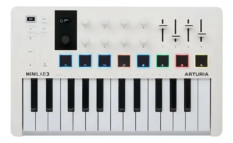 DTM・DAW Arturia MiniLab MkII White Teclado Controlador Arturia Minilab 3 Alpine White Branco