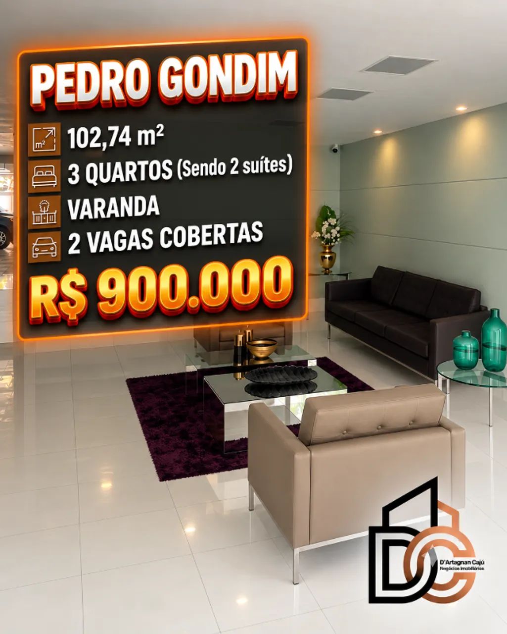 Apartamento no Pedro Gondim, 3 quartos, 2 suítes e 2 vagas