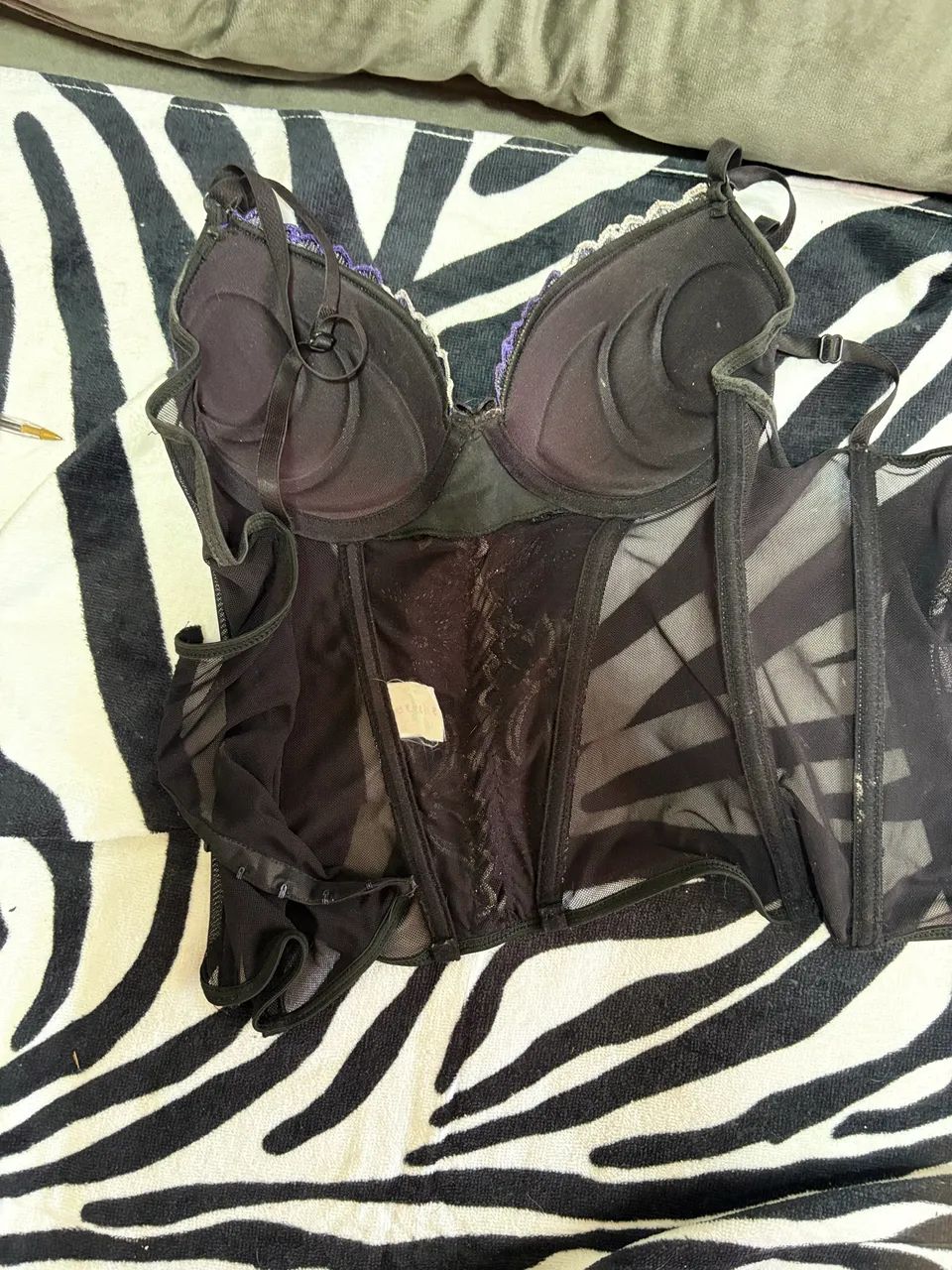 corset y2k preto e roxo P/M - Foto 5