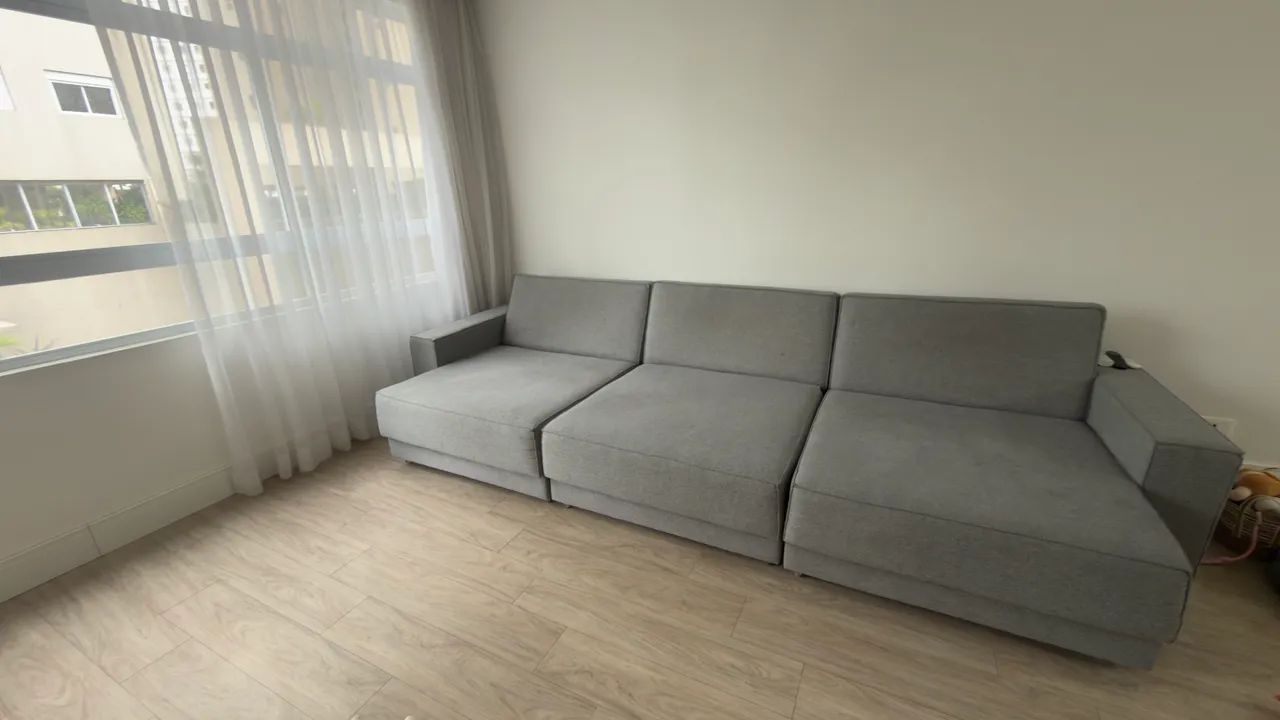 Sofá 3.40m em Linho na cor cinza  - Foto 2