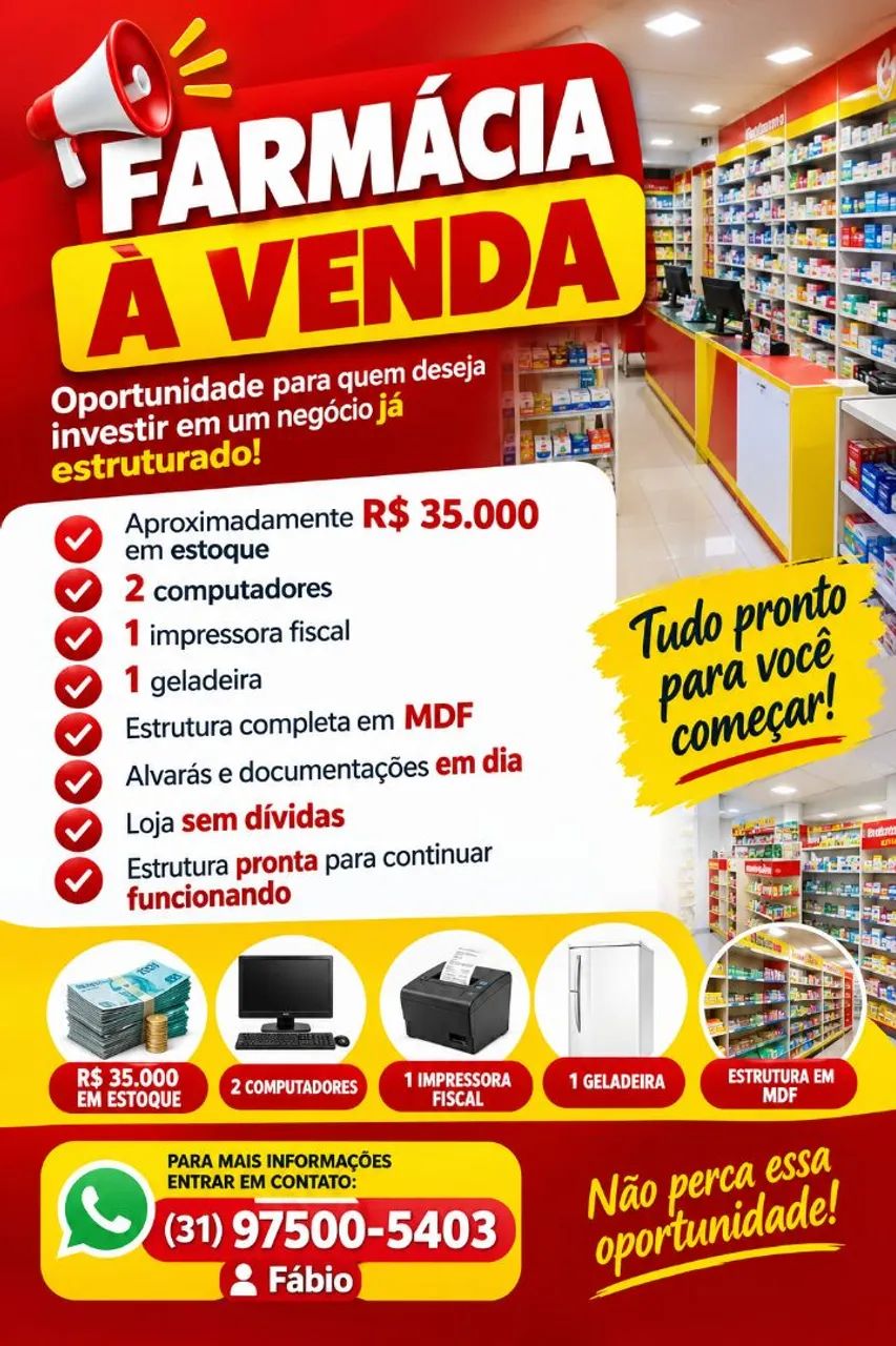 Farmácia a venda 