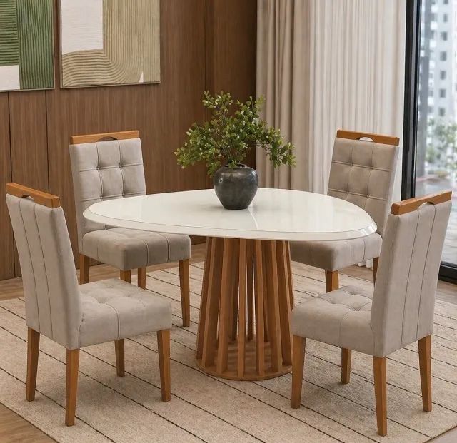 Mesa Florença 135 com 4 Cadeiras Veneza