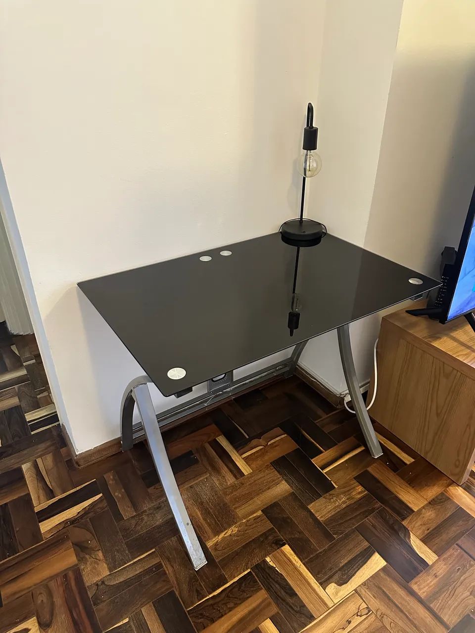 Escrivaninha de Vidro Preta - Moderna e Conservada - Foto 5