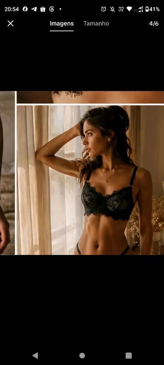 Lingerie Feminina Elegante em renda preta 