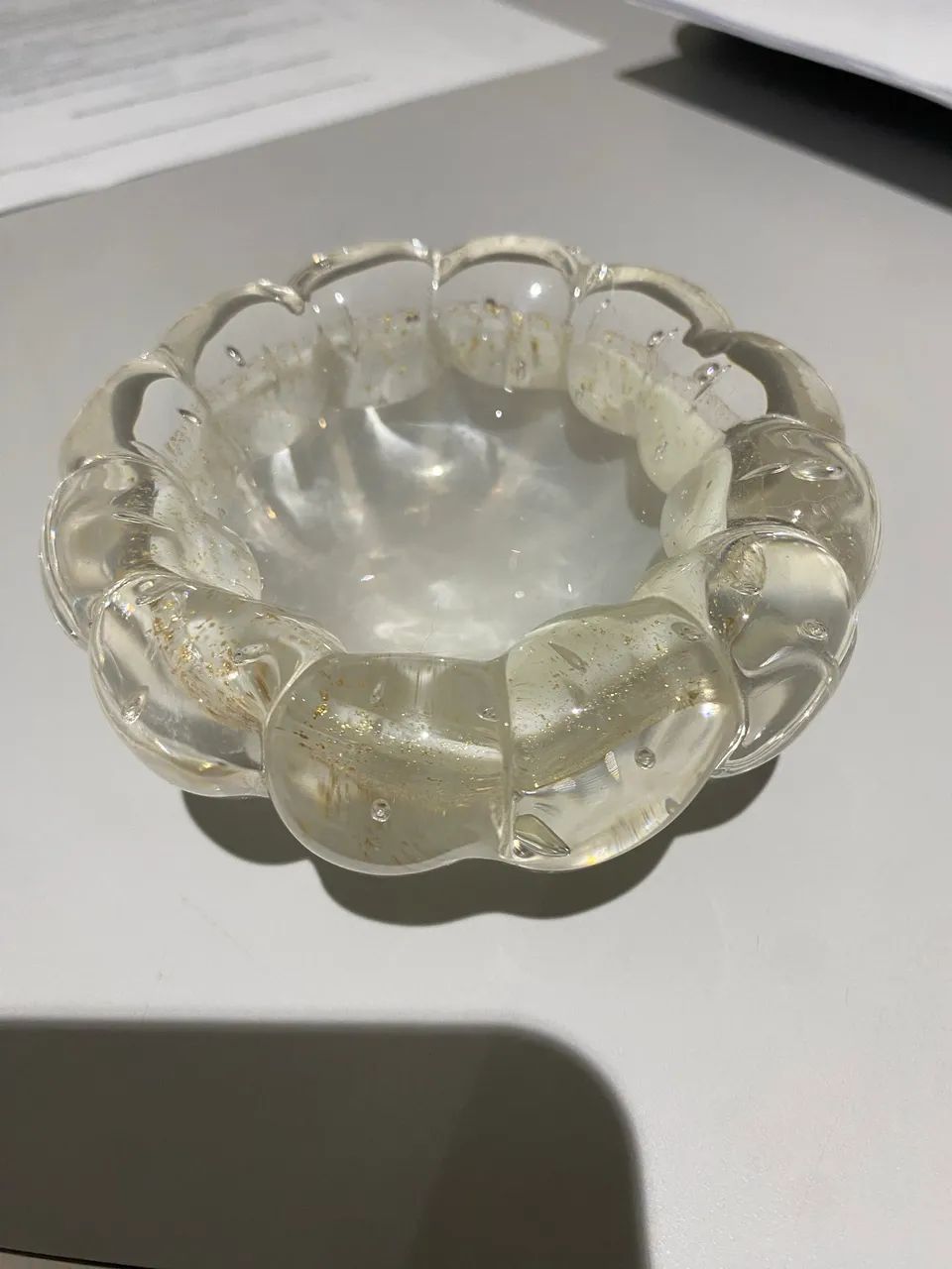 CACHEPOT MURANO C/ OURO DINANT TRANSPARENTE - Foto 3
