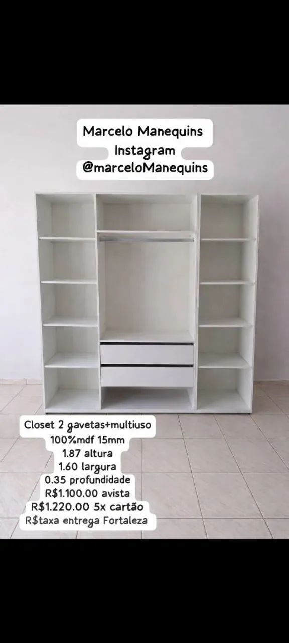 Closet 2 gavetas+ multiuso 