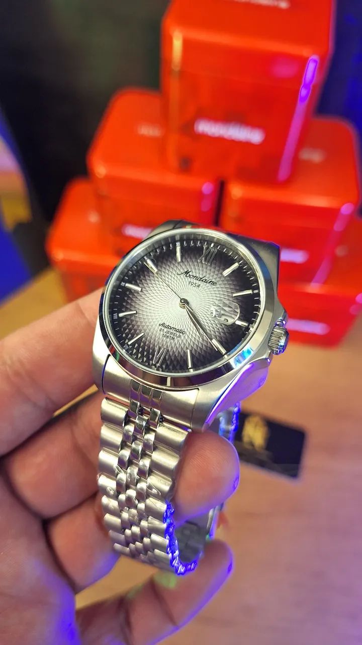 RELÓGIO MONDAINE MASCULINO AUTOMÁTICO EDIÇÃO 1954 40MM 32993G0MVNA6 - Foto 4