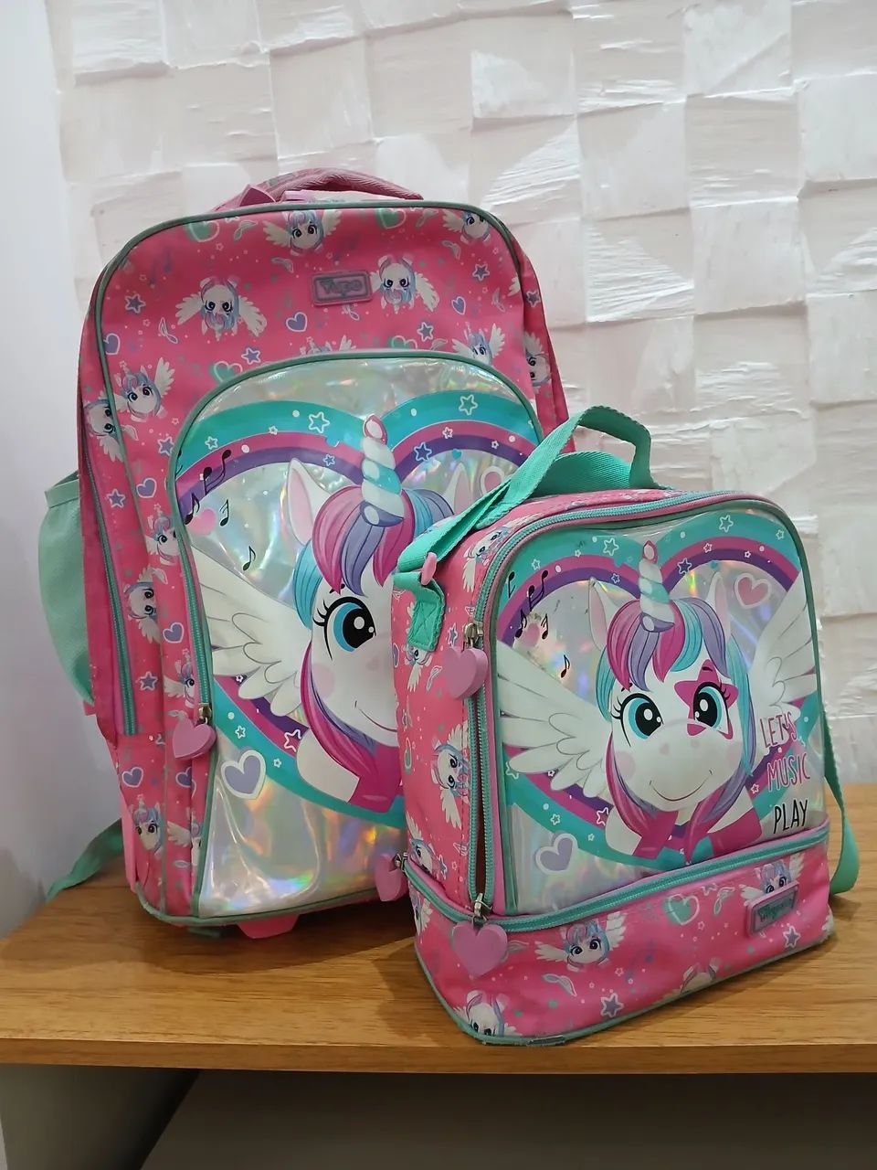 Mochila + lancheira unicórnio 