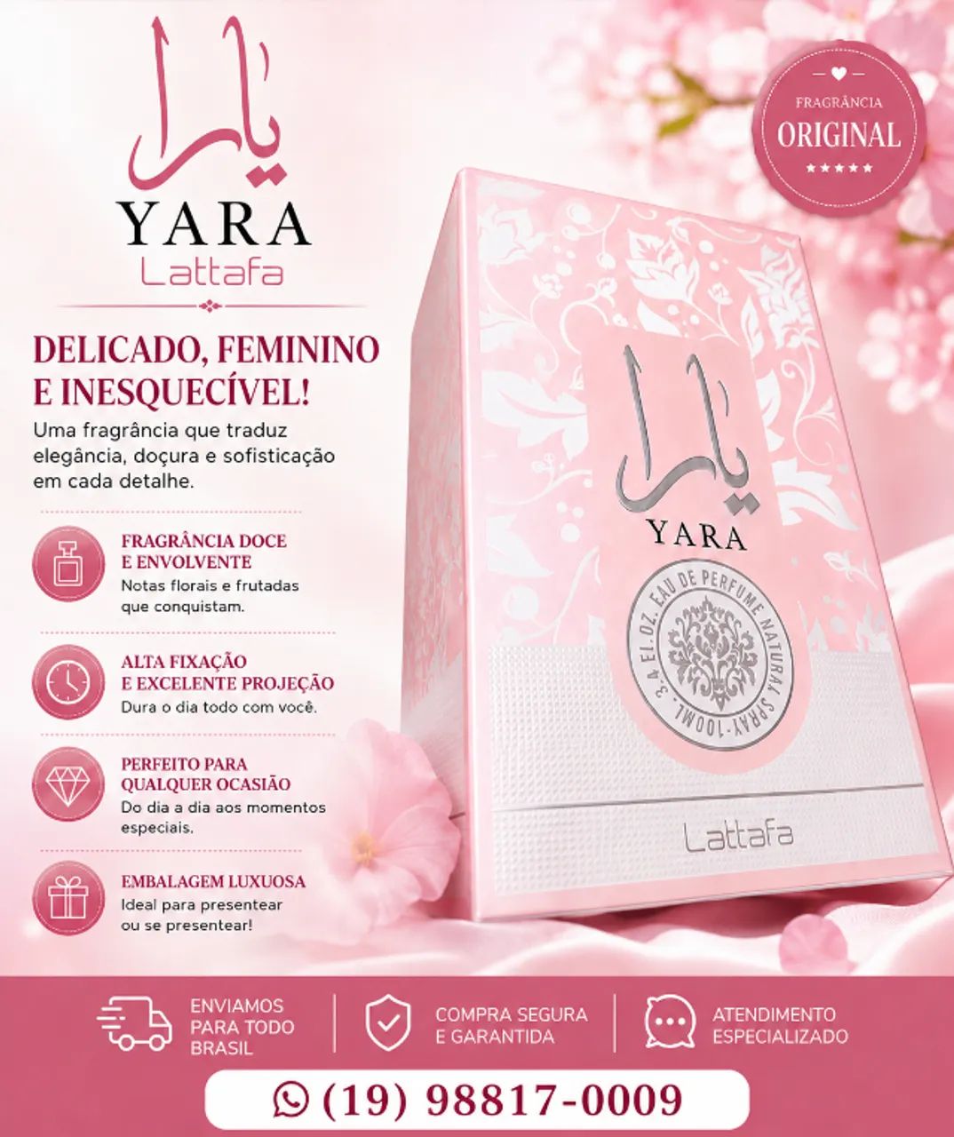 PERFUME ÁRABE LATTAFA YARA 100ML - FEMININO E ENVOLVENTE