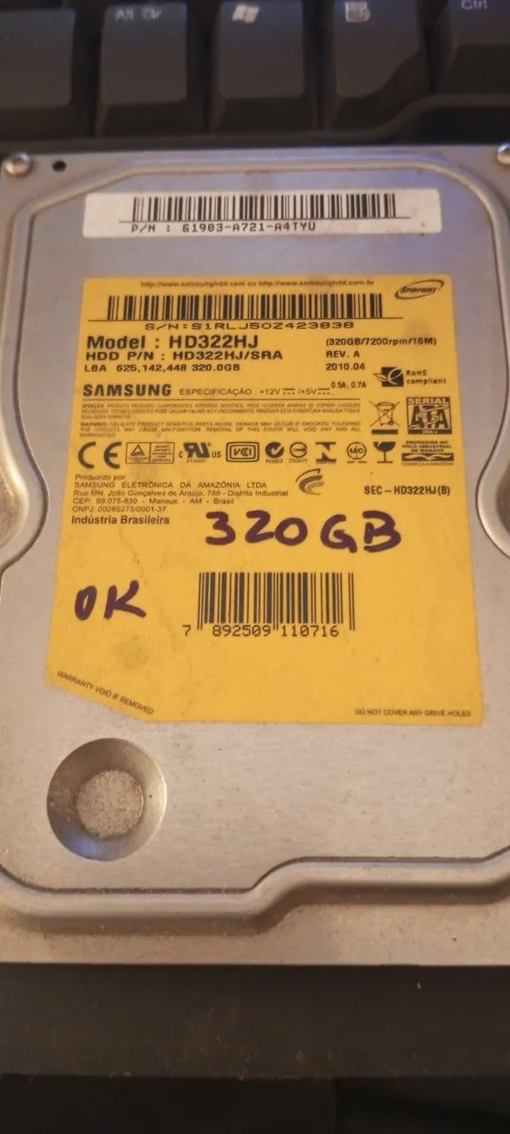 Hard Disk Samsung 3.5  320GB Desktop Mosca Branca