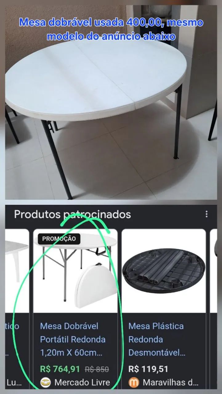 Mesa desmontável 