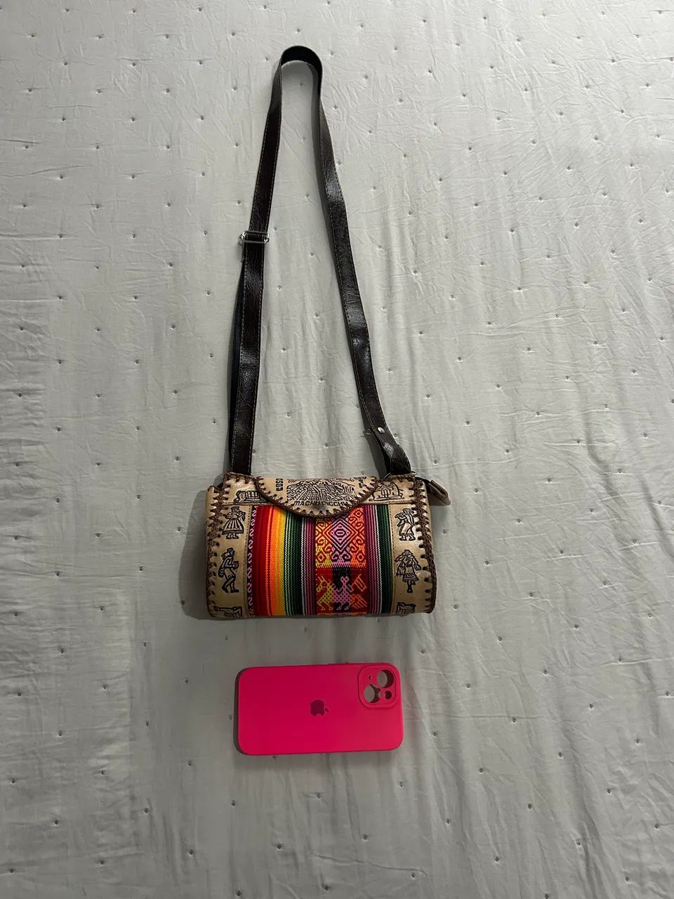 Bolsa artesanal feita no Peru 