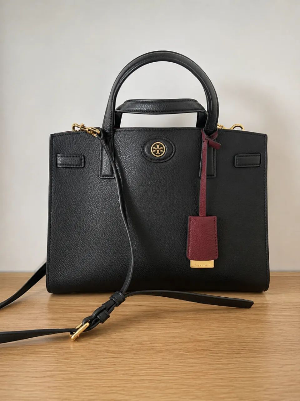Bolsa de couro preta Tory Burch original