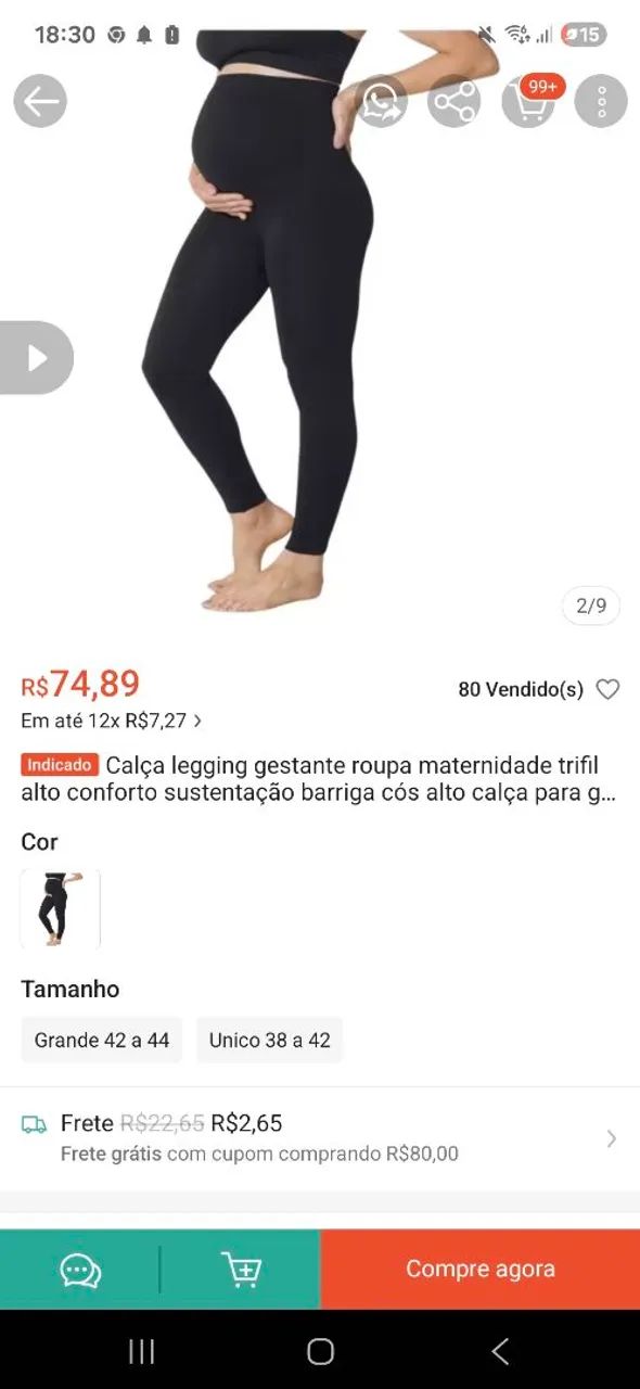 Calça legging para gravida - Foto 4