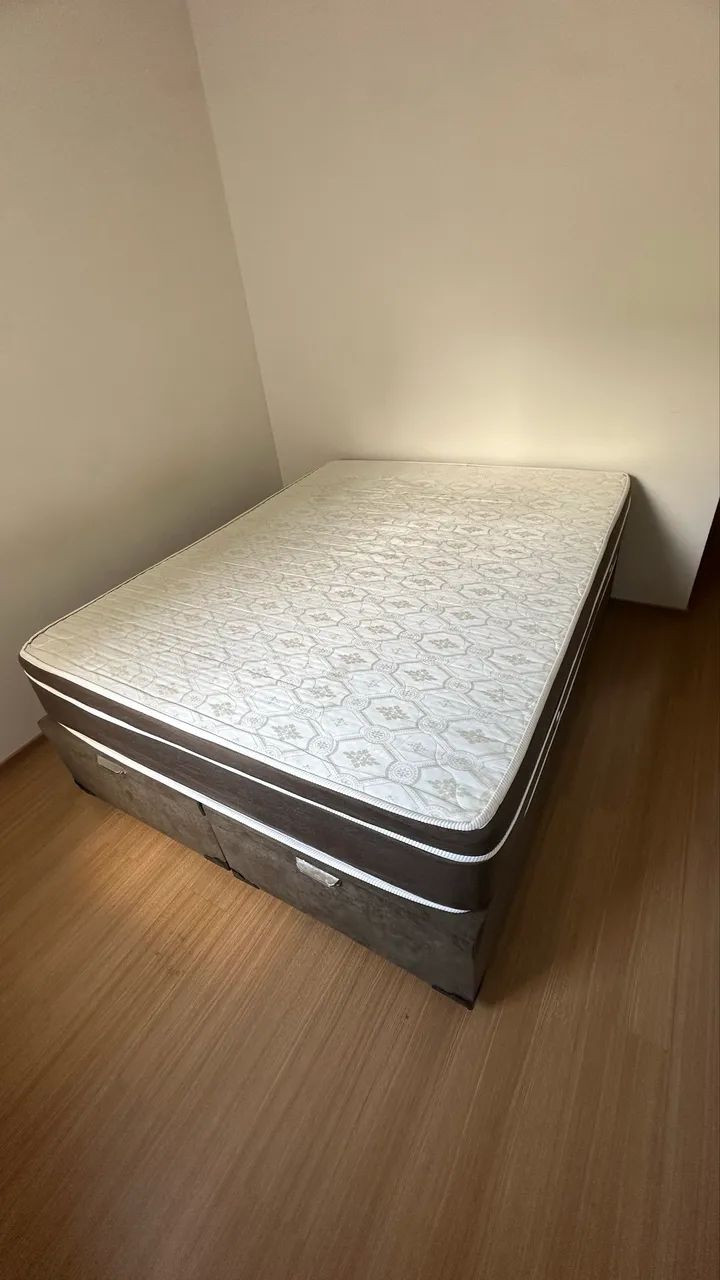 Cama com massagem bau box bi partido