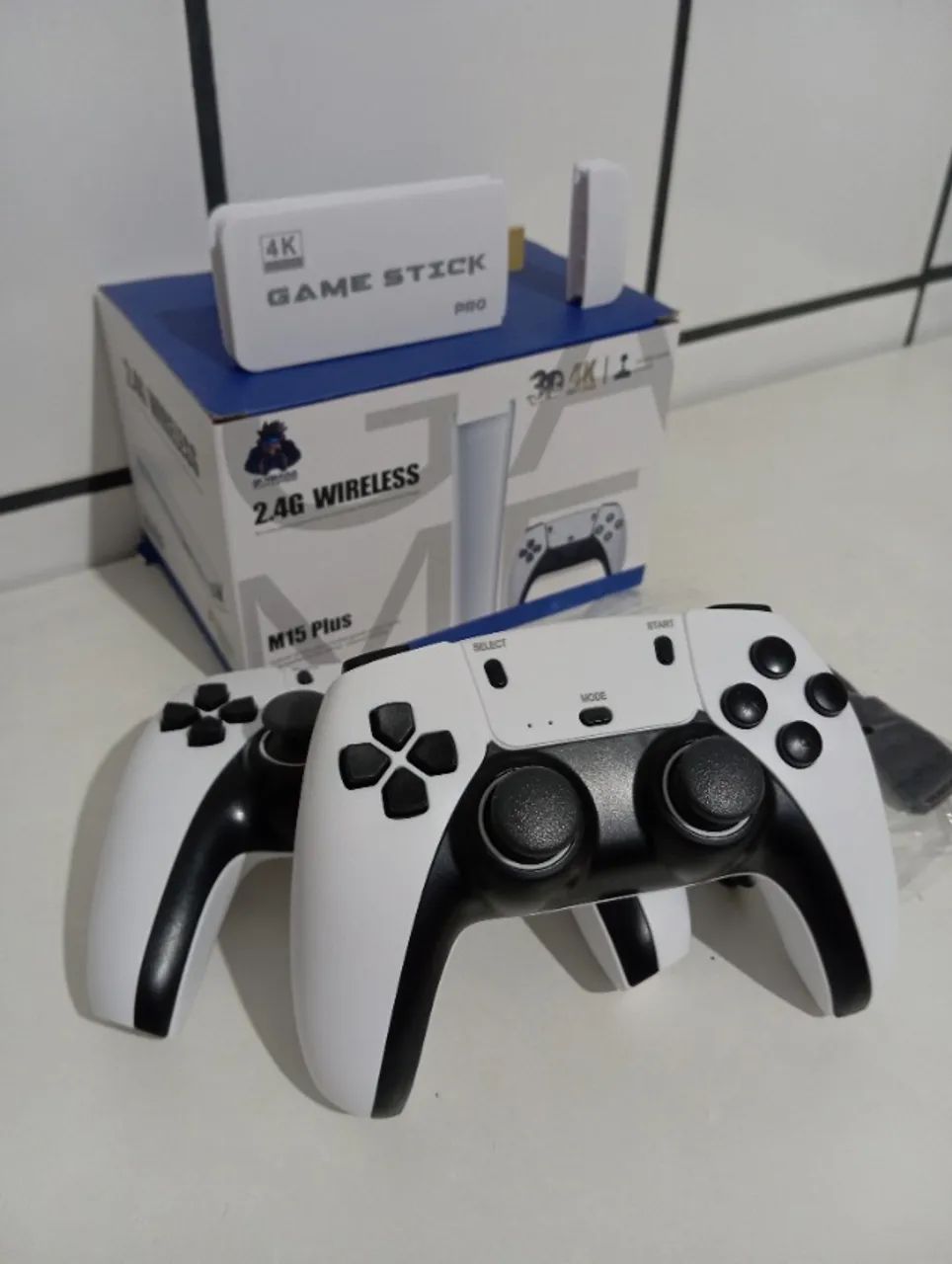 Ps2 Retrô M15 Pro (19Mil Jogos Direto na sua TV) 4k 64gb 02 Controles Sem Fio Garantia