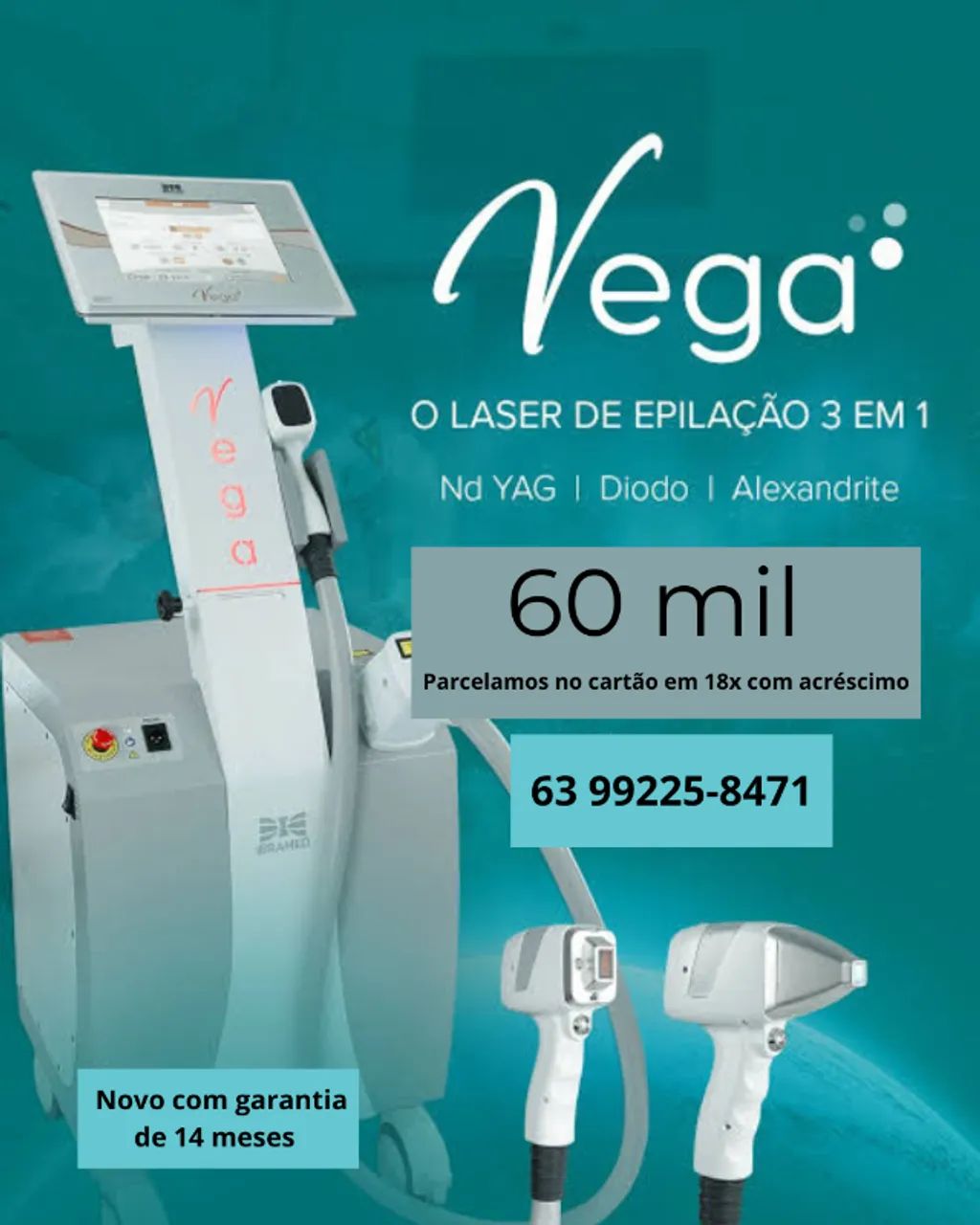Laser Vega para depilação a Laser 