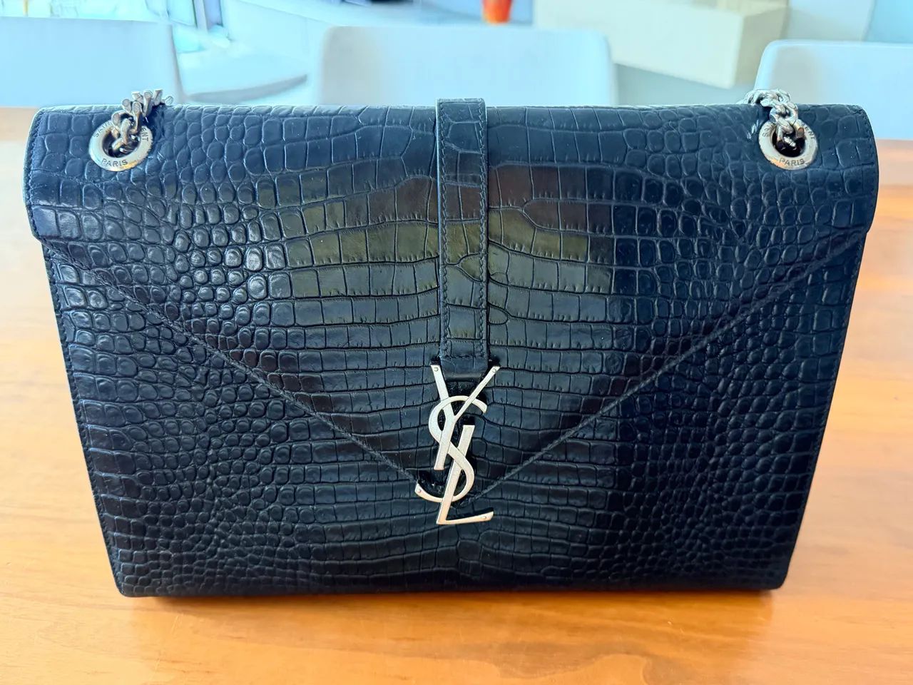 BOLSA YSL COURO CROCO 