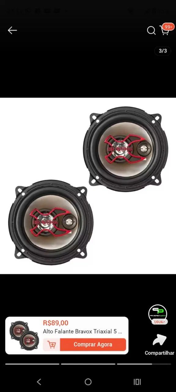 Auto falante portas carro 6o polegadas 