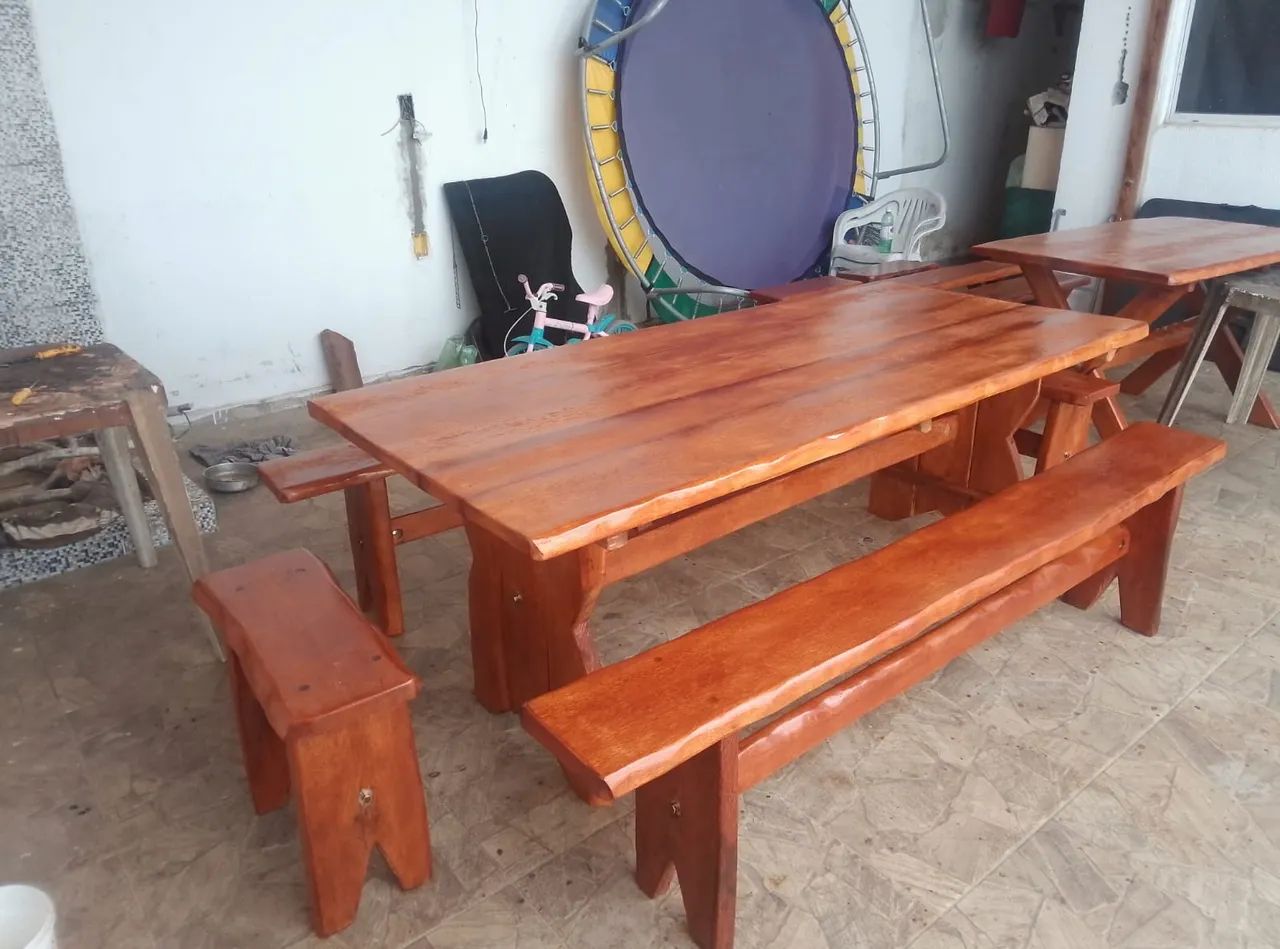 Mesas rústicas no precinho! temos elas em 1,5 m, 2m 3 m e fazemos móveis  - Foto 3