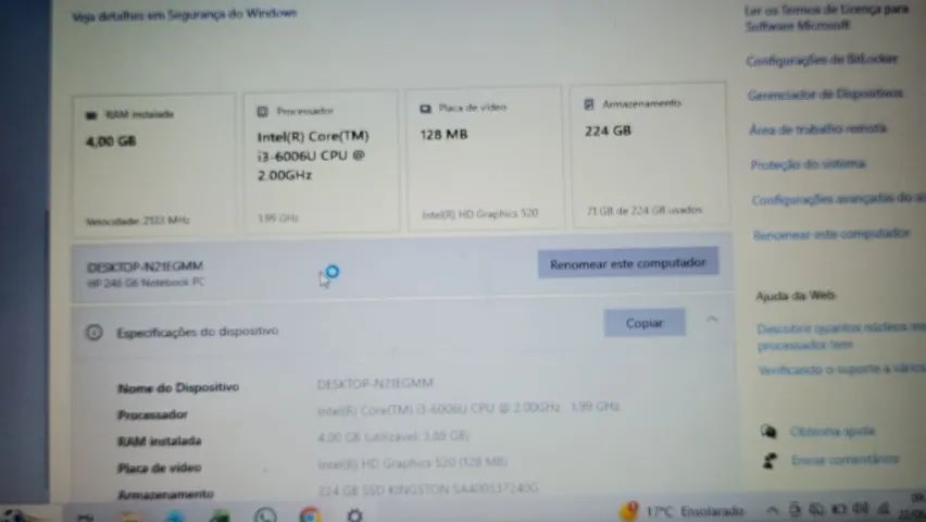 Notebook Hp 240 G6 Core I3 6006u 04 GB  - Foto 4