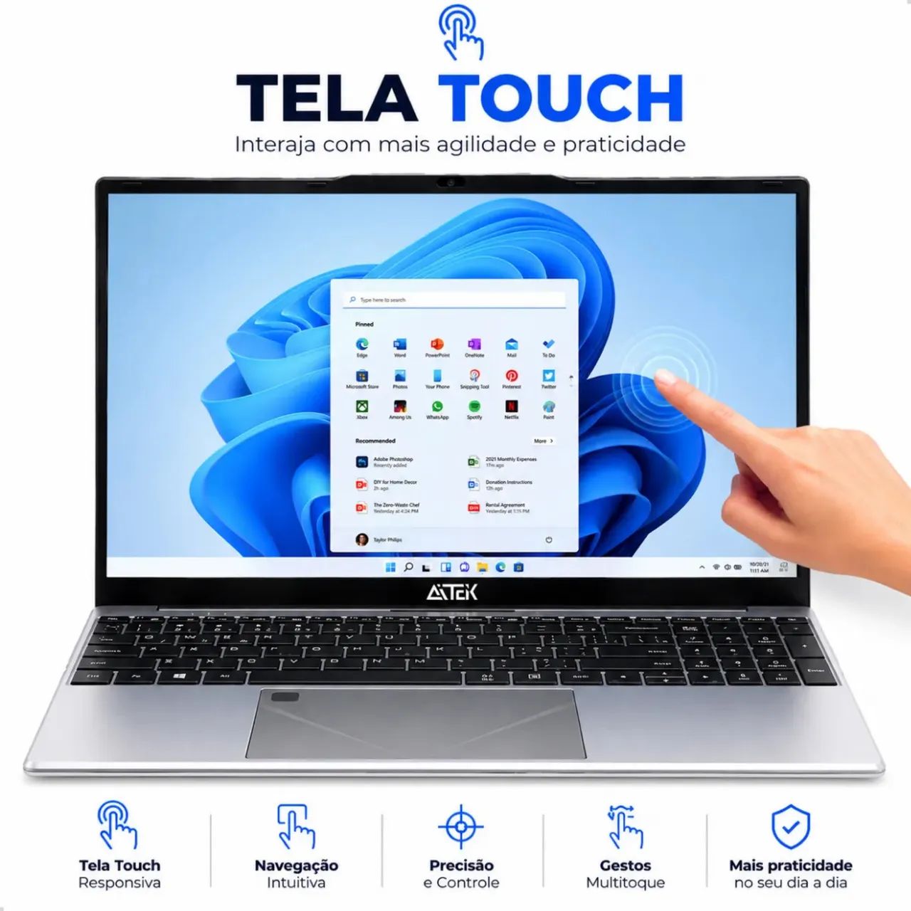 Notebook 15,6 16gb Ram 512gb Biometria Touchscreen Wi-fi