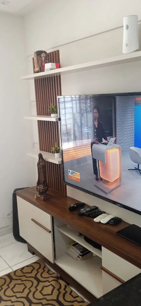 Rack com painel ripado 