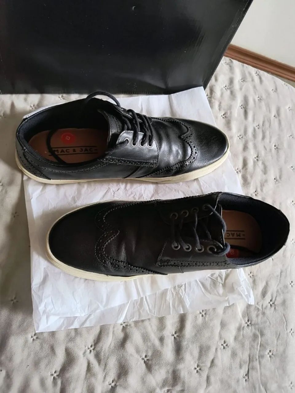 sapato mac & jac brogue preto 43 - Foto 4