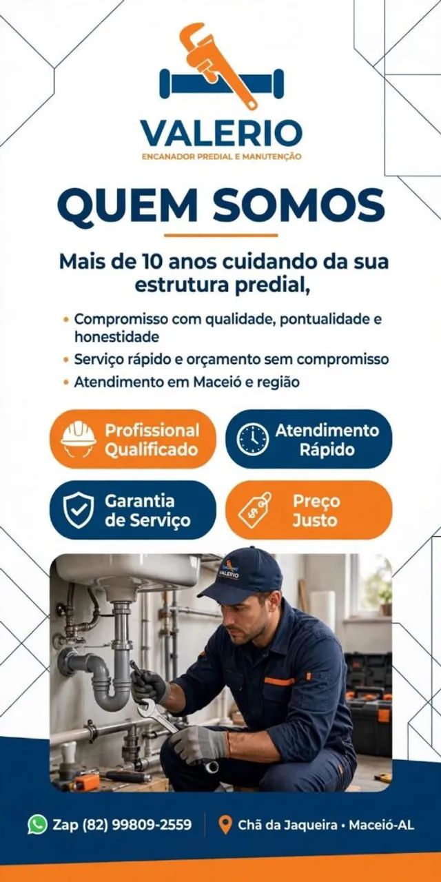 Encanador predial e de manutenção 