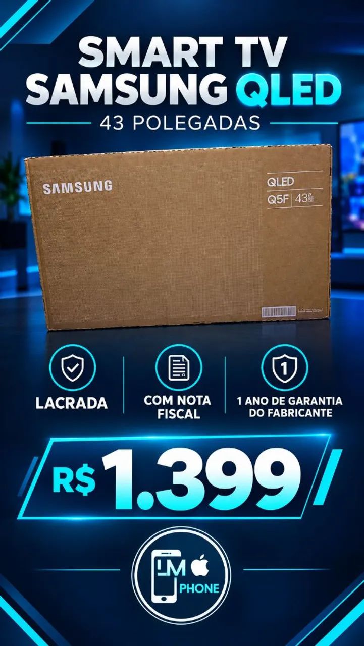 Smart Tv Samsung QLED 43 Polegadas | lançamento | Lacrada com Nota Fiscal 