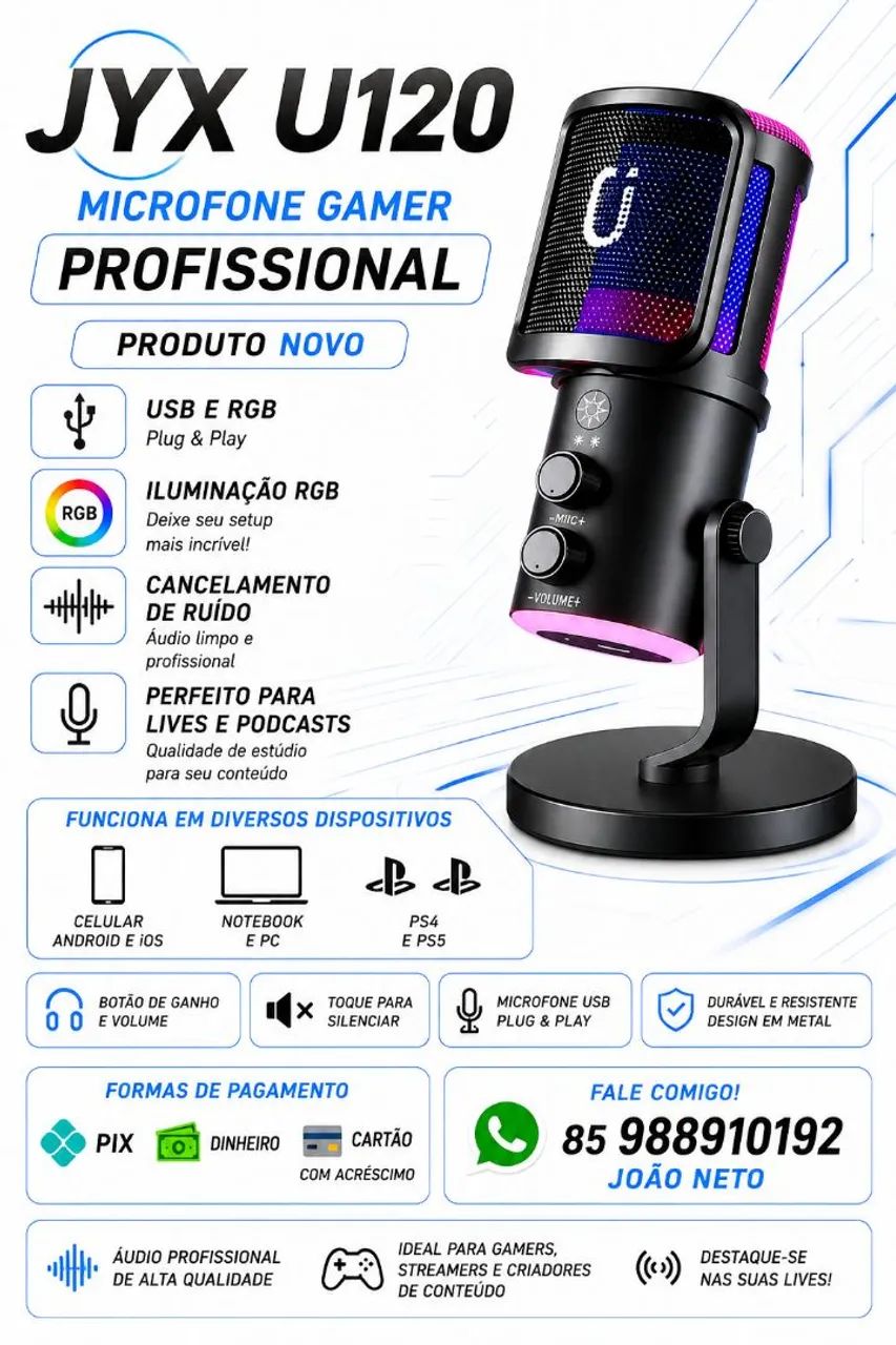 Microfone de mesa jyx u120 novos 