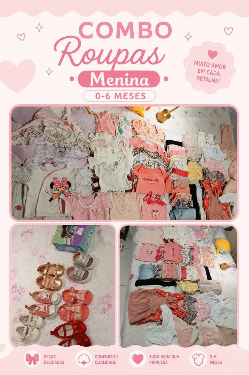 Combo bebê menina 0-6 meses