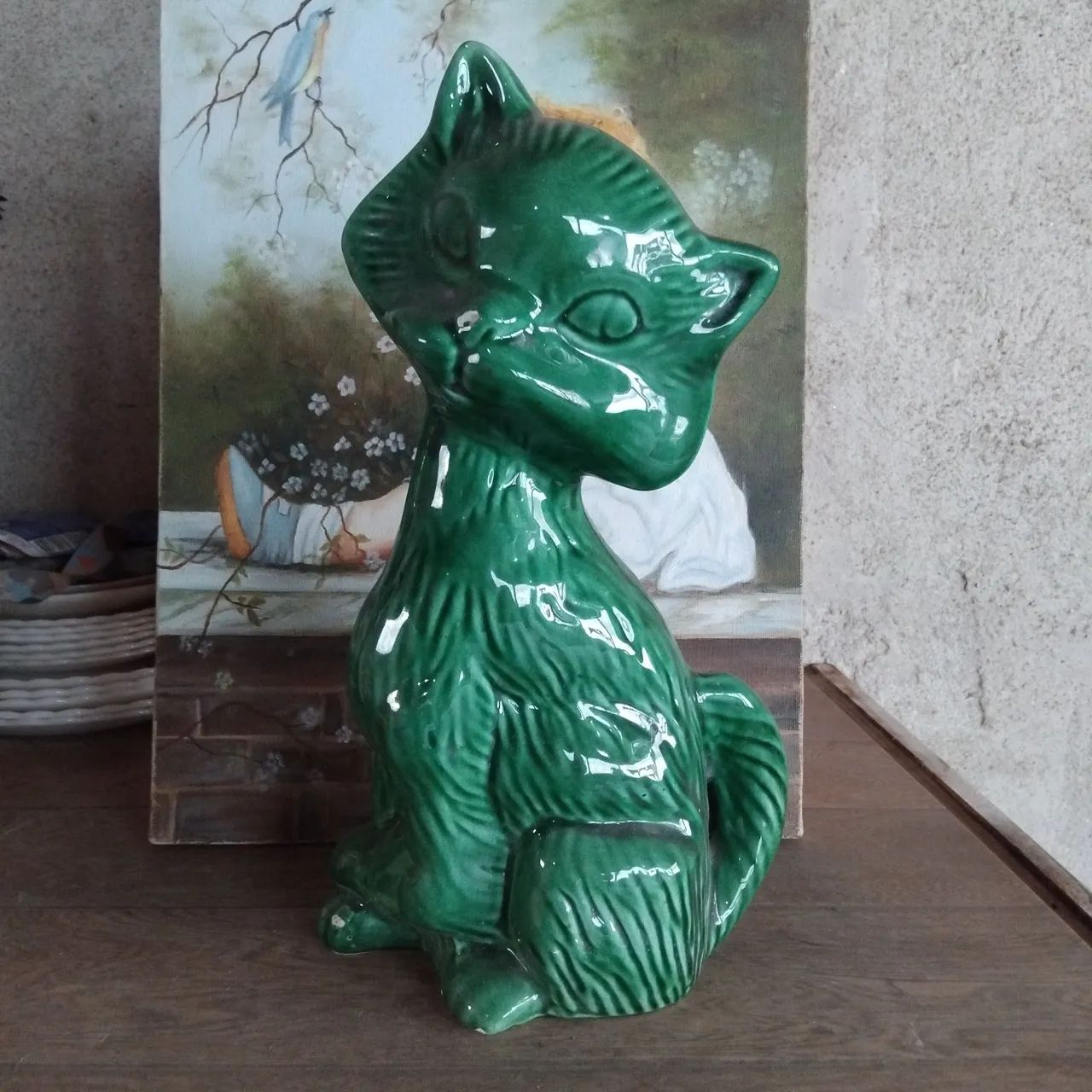 Gato de louça antigo  - Foto 3