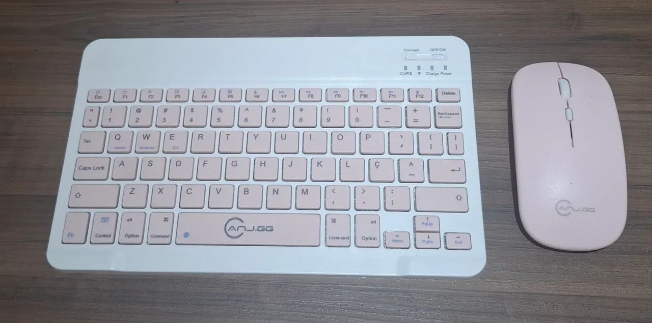 Kit Teclado e Mouse Sem Fio Bluetooth Recarregável + Apoiador pra celular/tablet