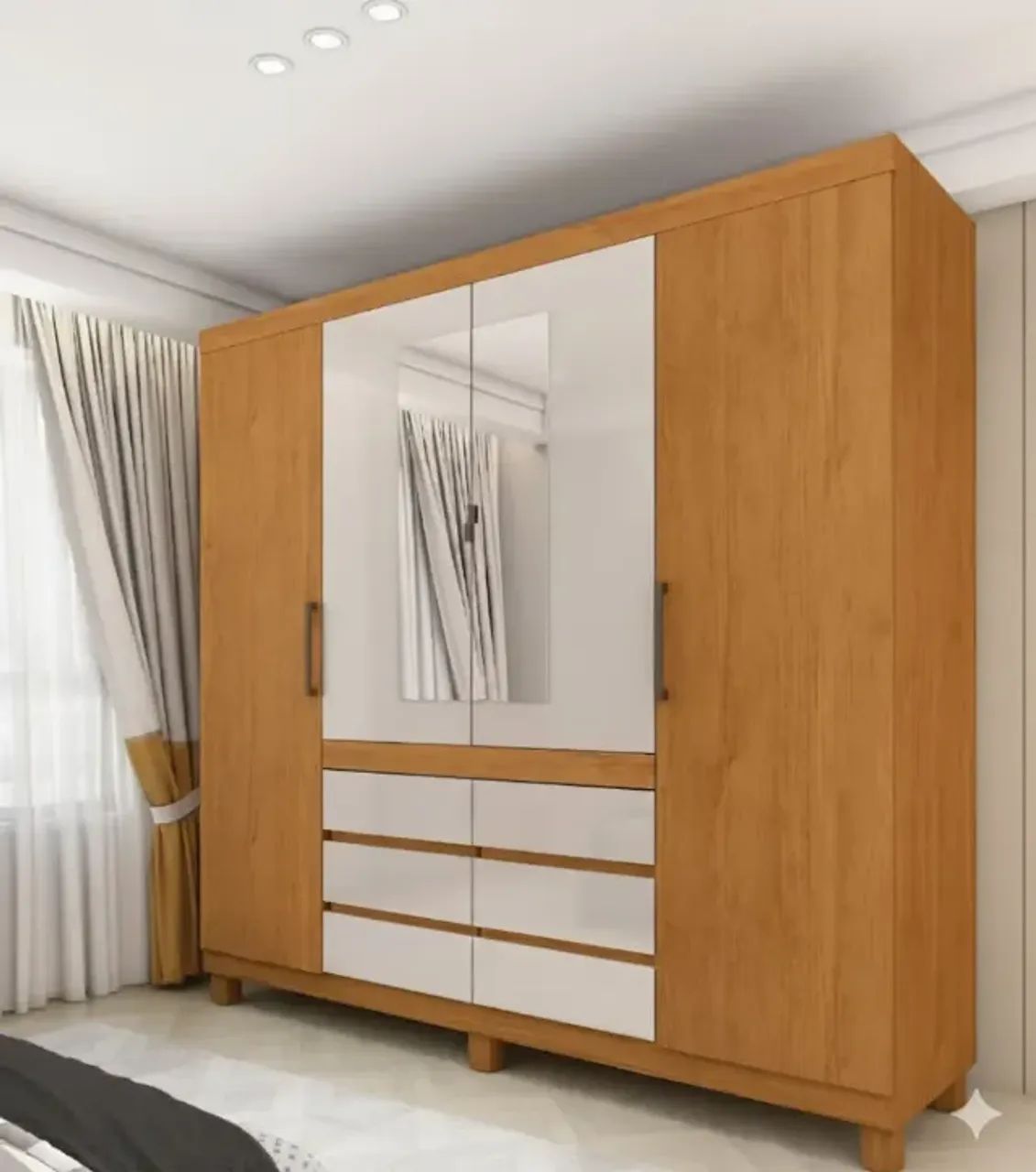 Guarda Roupa Império Cinamomo/Off White*