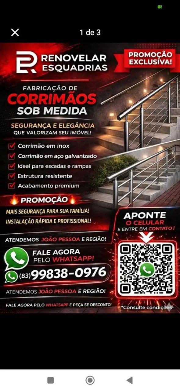 Corrimão inox