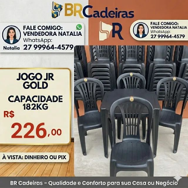 jogo plástico resistente 182kg ideal para festas e comercios - Foto 2
