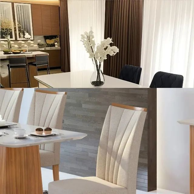 Mesa de jantar 6 lugares com cadeiras 