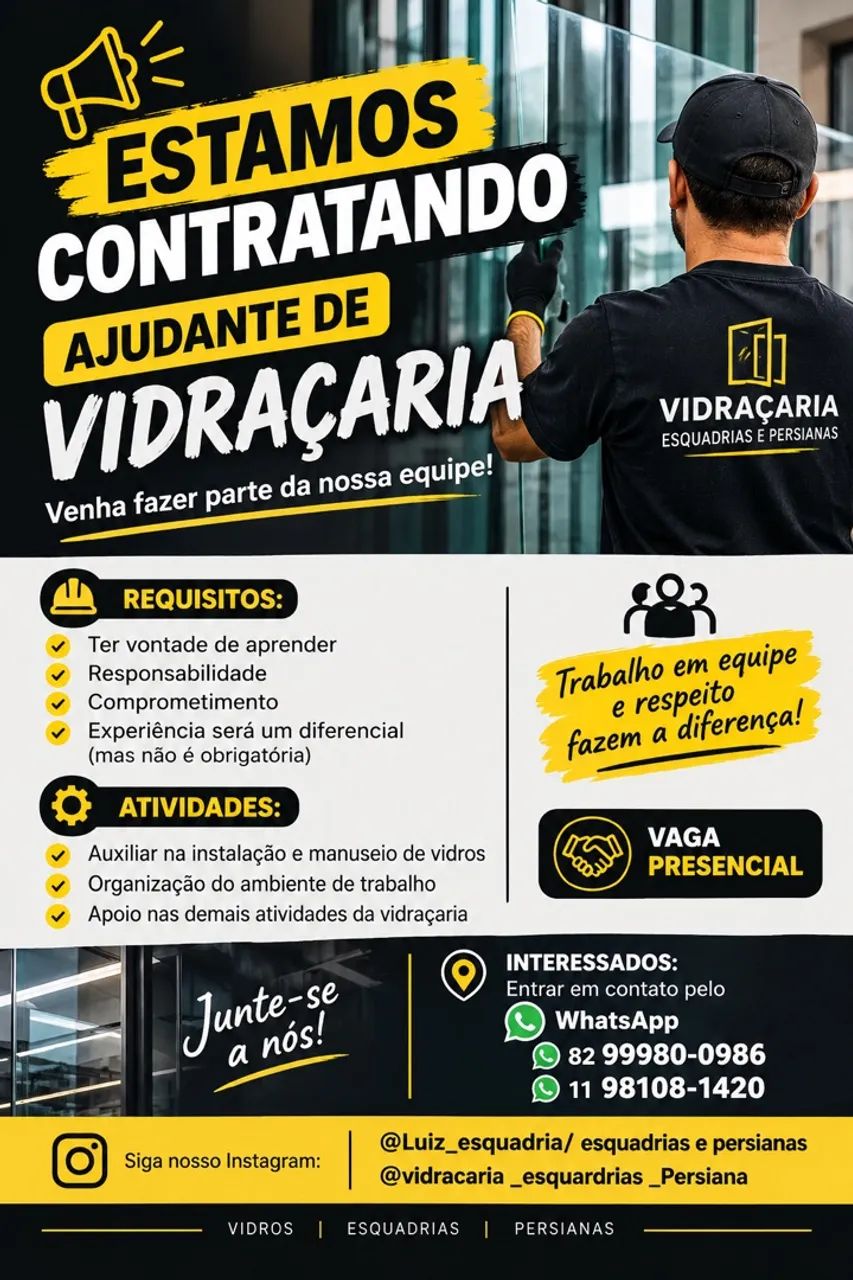 Ajudante de vidraceiro 