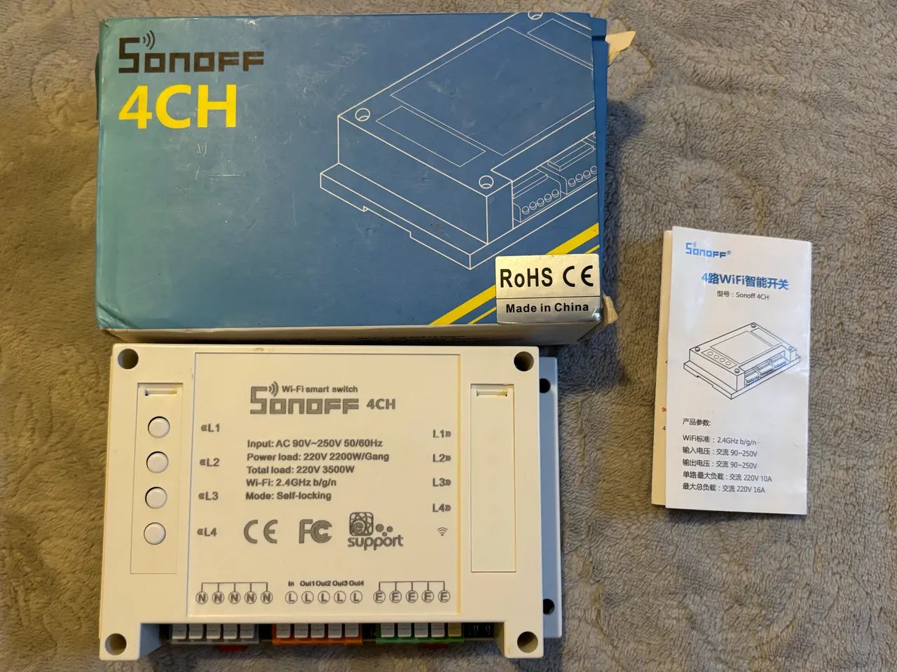 Módulo interruptor Wi Fi Sonoff 4CH