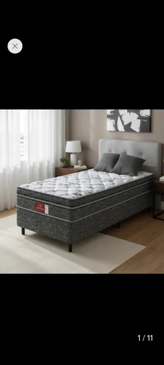 Cama Box Solteiro Conjugada Probel Espuma D28 Ortopédico