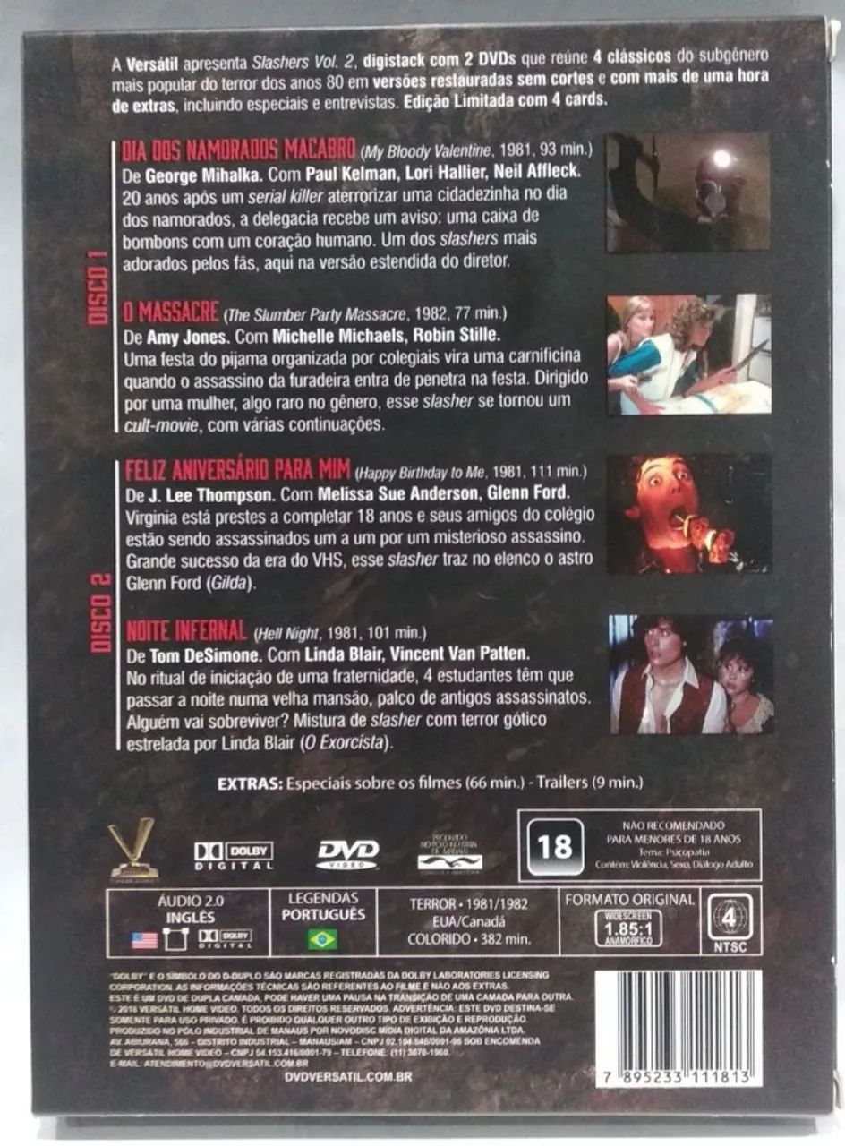 DVD Slashers vol 2 Versatil 4 cards - Foto 3