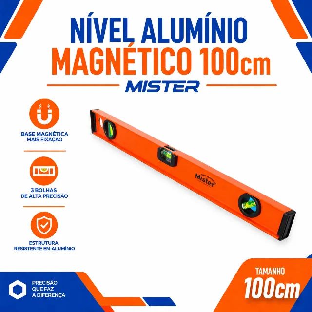 NIVEL ALUMINIO MAGNETICO 100cm MISTER