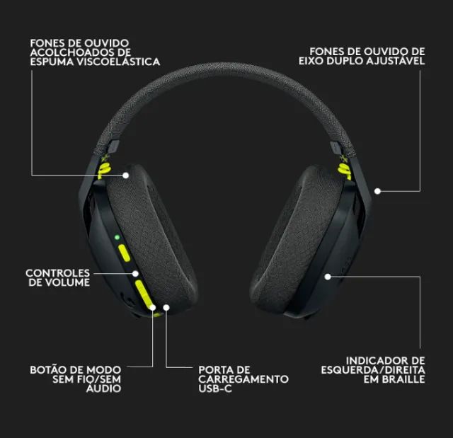 Headset Gamer Sem Fio Logitech G435 Microfone Embutido 2.4 - bluetooth - Usb - Foto 4